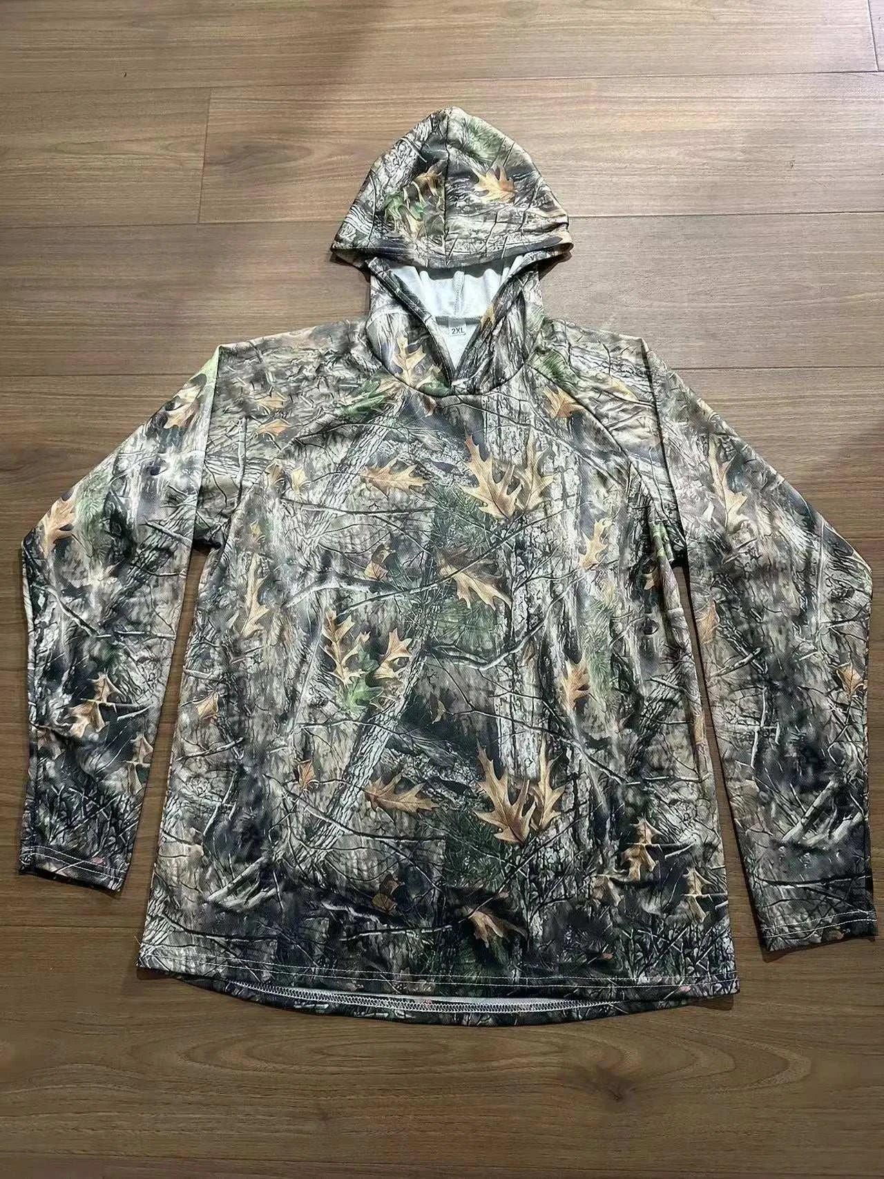 Fishing Shirt Hooded Long Sleeve Uv Protection Man Outdoor Camouflage Moisture Wicking Jersey Fishing Apparel